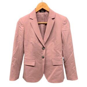 Theory Wool Blend Blazer‎ Women’s Size 00 Pink Tailored Jacket Preppy Office